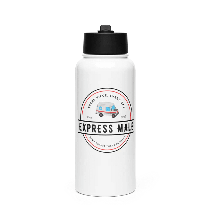 Express Male LOGO Stainless Steel Water Bottle - WHITE product image (1)