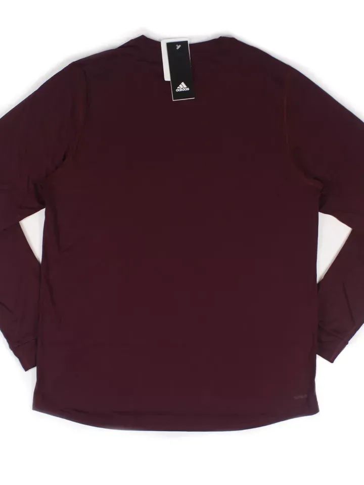 Adidas Men's Climalite Creator Long Sleeve T-Shirt Maroon EK0128 product image (2)