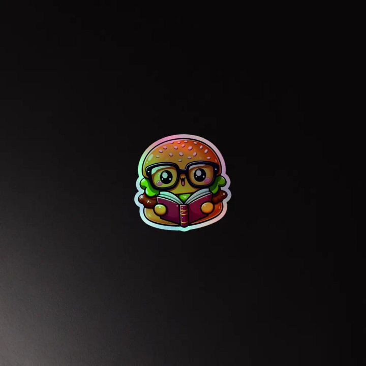 Whimsical Burger Reading Book Holographic Sticker Sheet product image (4)