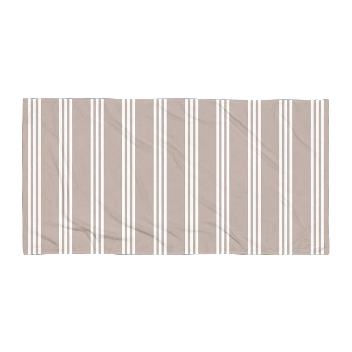 CLASSIC BEIGE WHITE STRIPES TOWEL - Streifen Handtuch Beige Weiss product image (2)