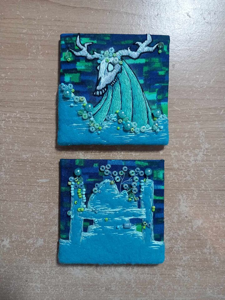 Set of 2 Forest Embroidery Squares product image (1)