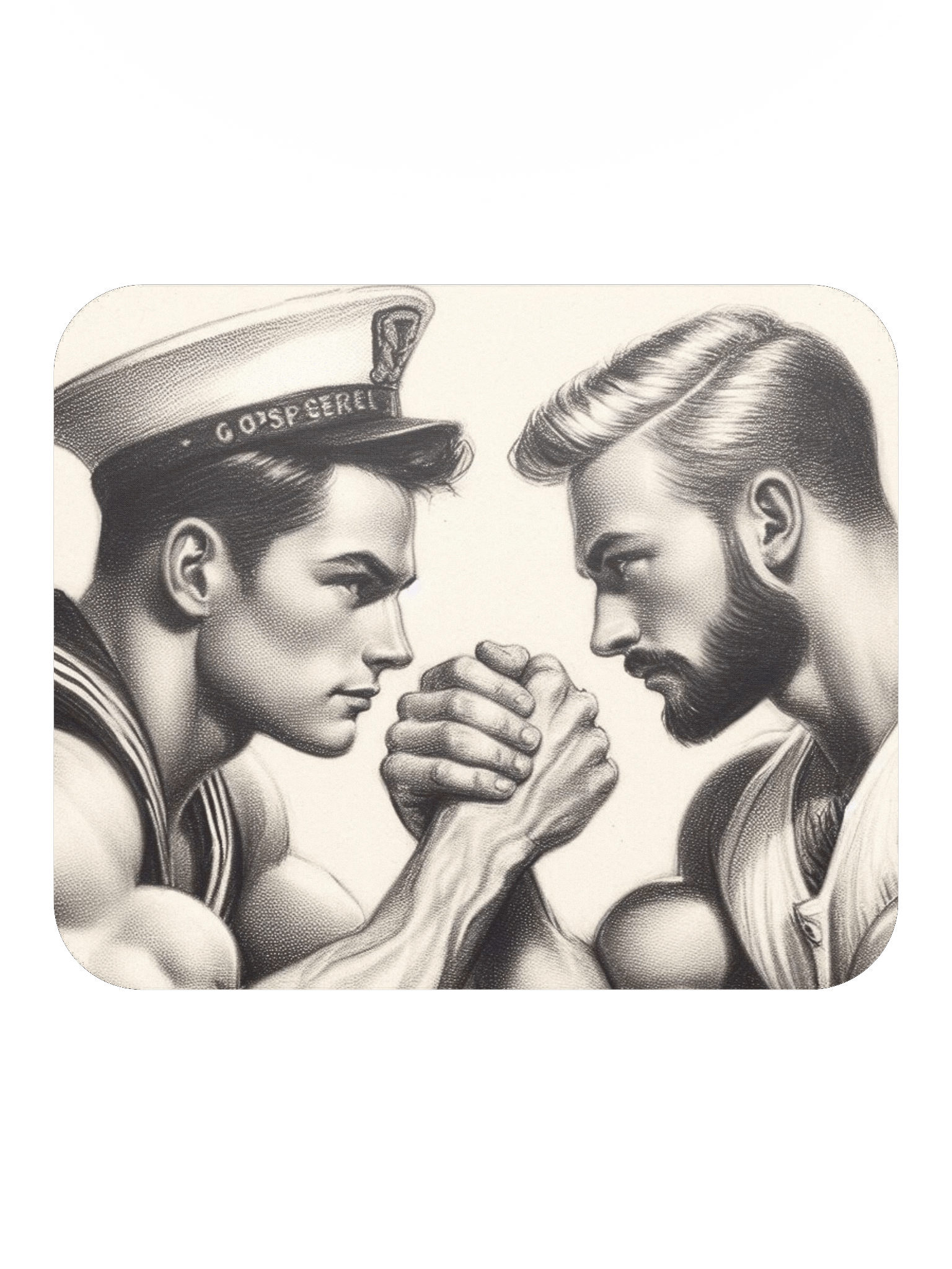Up Close and Personal: Sailors – Tom of Finland Tribute Gay Pride Graphic Design Mouse Mat product image (2)