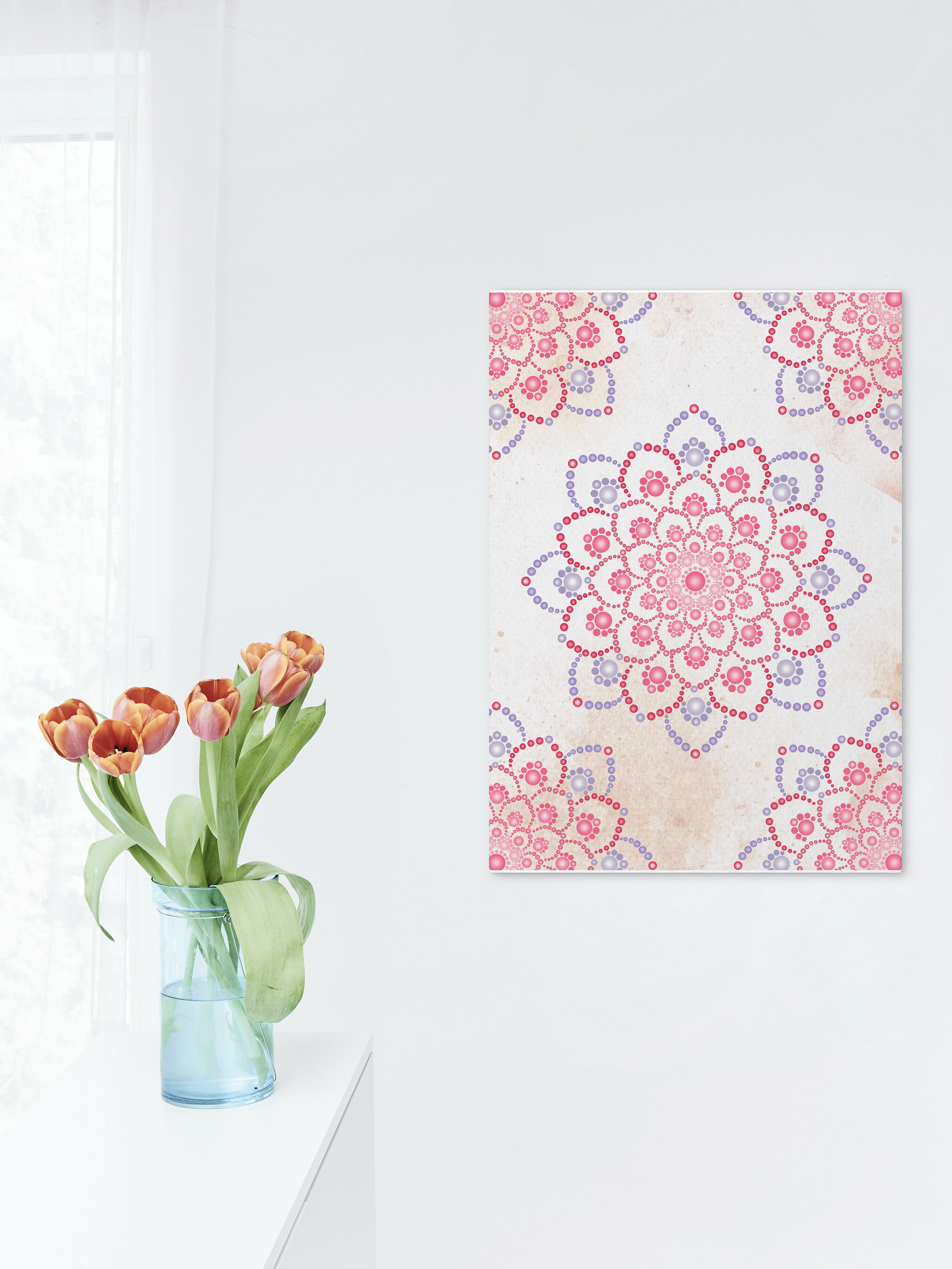 Purple and Pink Dot Mandala Posters, 2 JPG files product image (3)