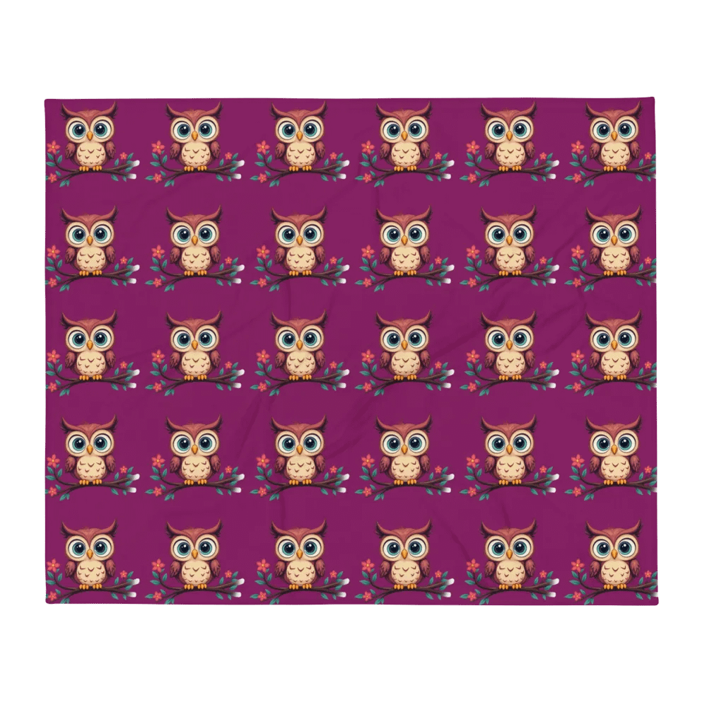 Owl Grid Throw Blanket product image (1)