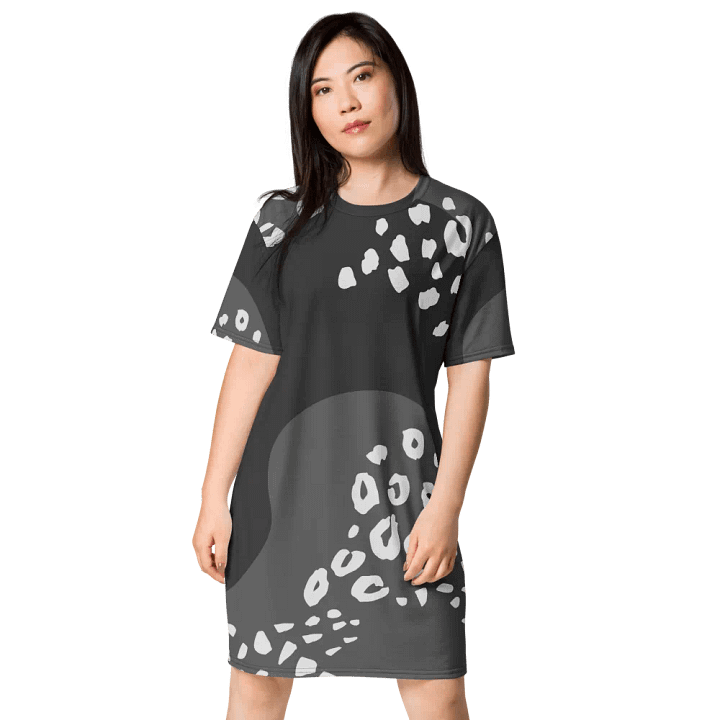 Grey Leopard Waves T-Shirt Dress product image (1)
