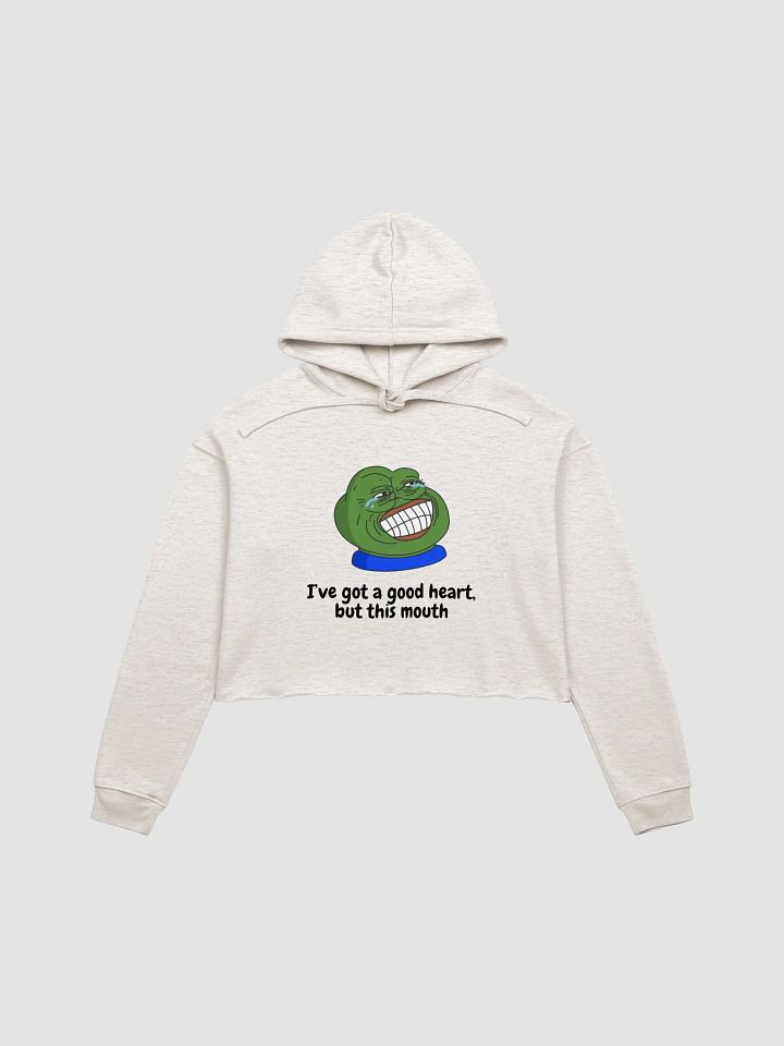 Meme Grinning Frog Crop Hoodie product image (13)