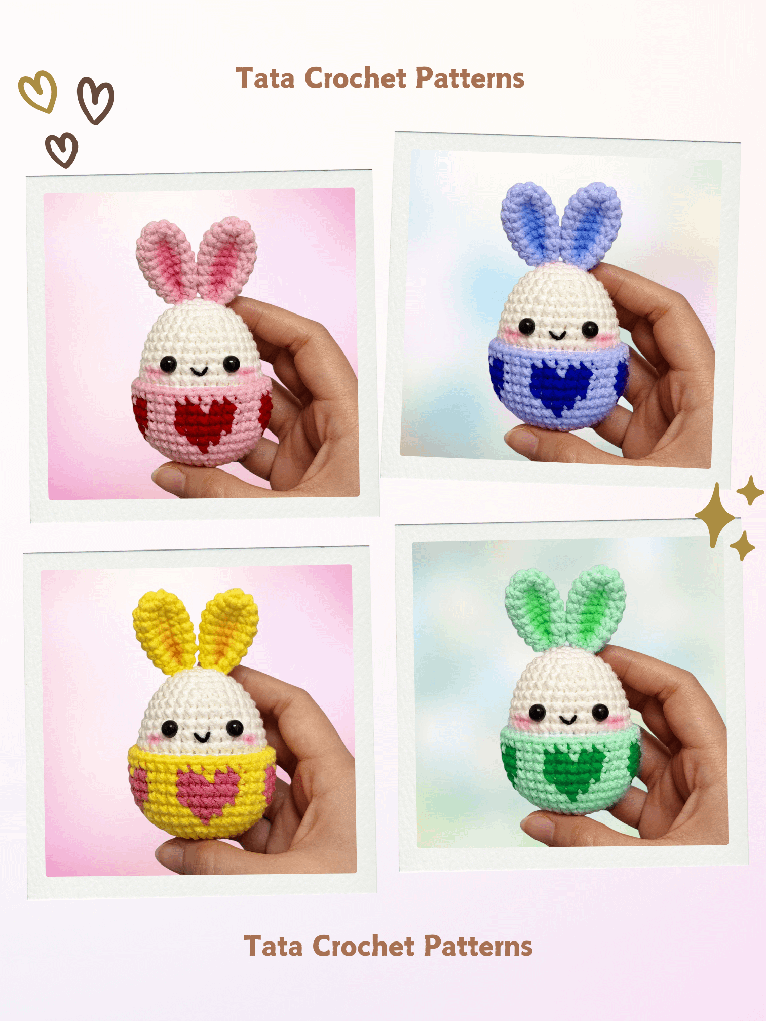 PDF Pattern -♡- (8 in 1) Super Cute Easter Bunny Eggs Amigurumi product image (5)