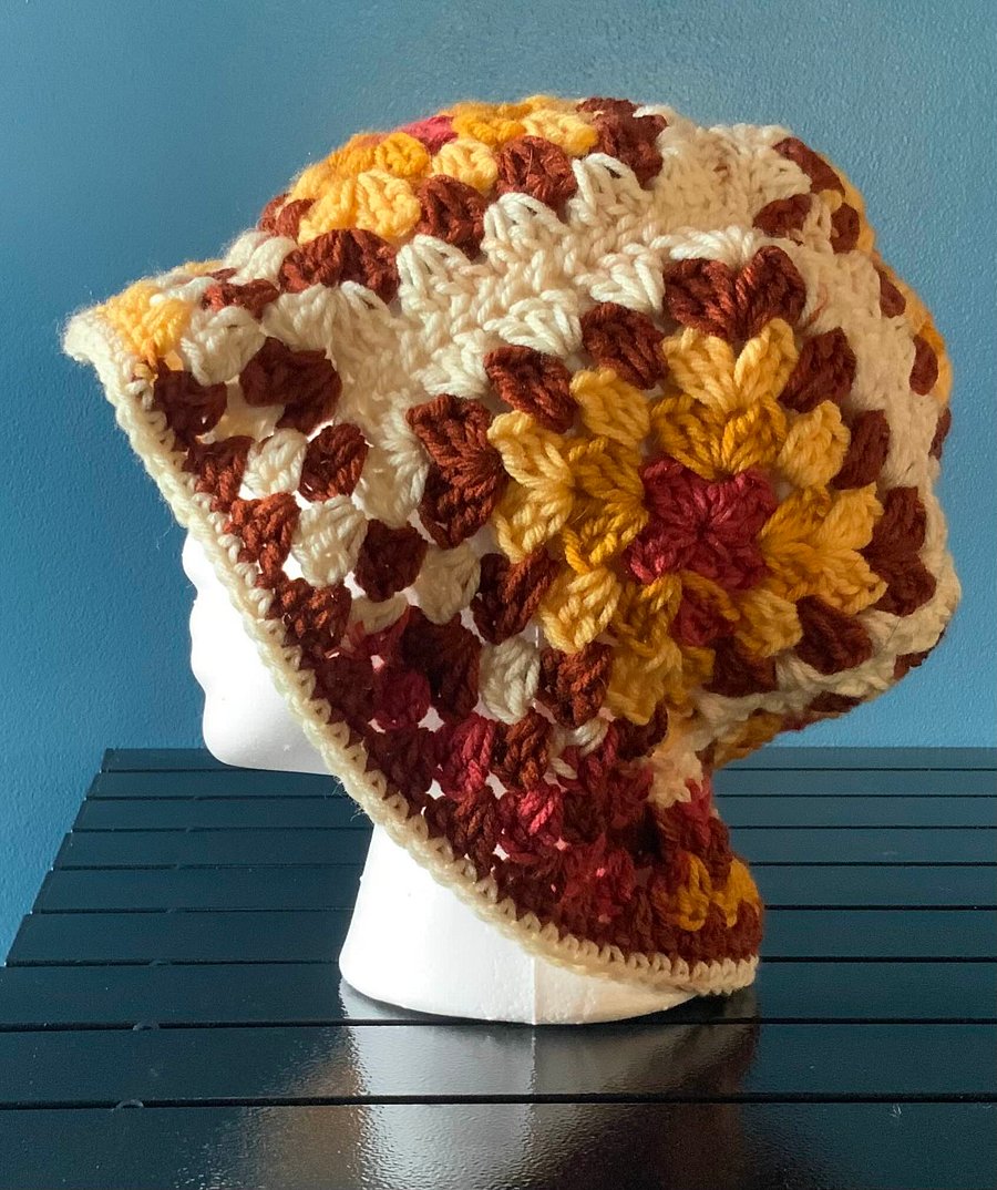 Acrylic Warm Wheat Granny Square Bucket Hats product image (4)
