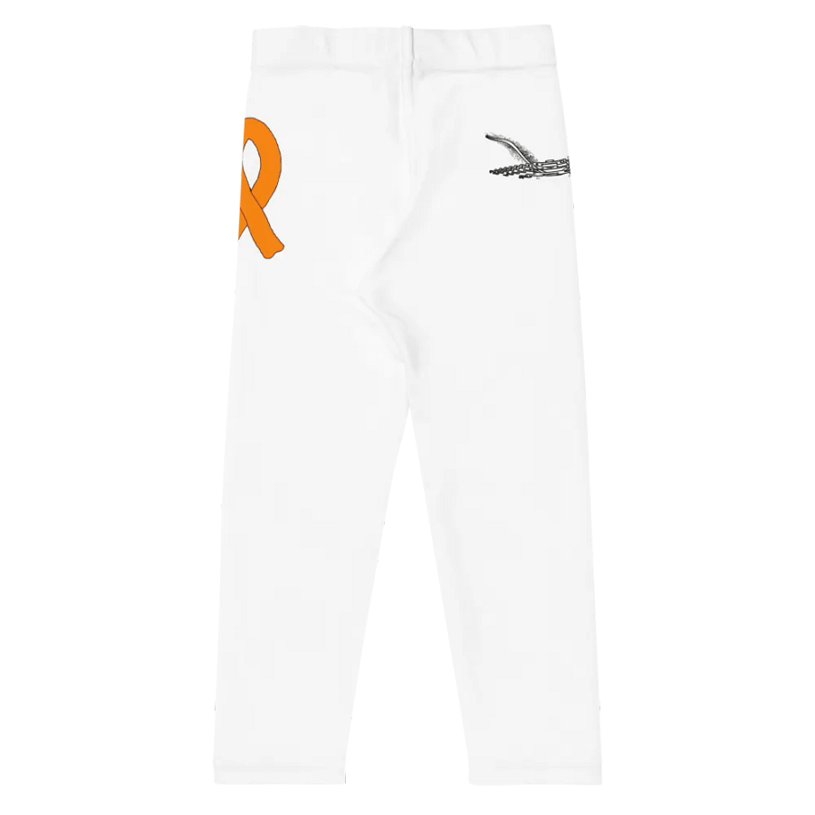 White HApex Gear White Logo Cancer Awareness Orange Ribbon. Black Kids Leggings product image (8)