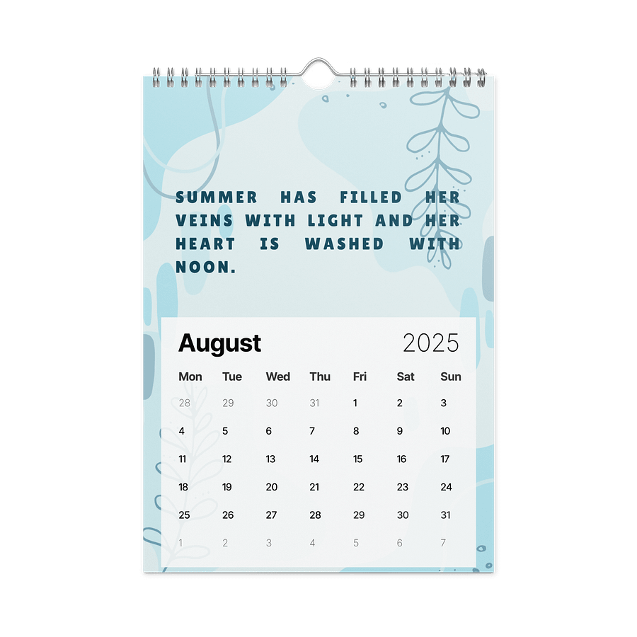 FLORAL INSPIRATIONAL QUOTES WALL CALENDAR 2026 product image (2)