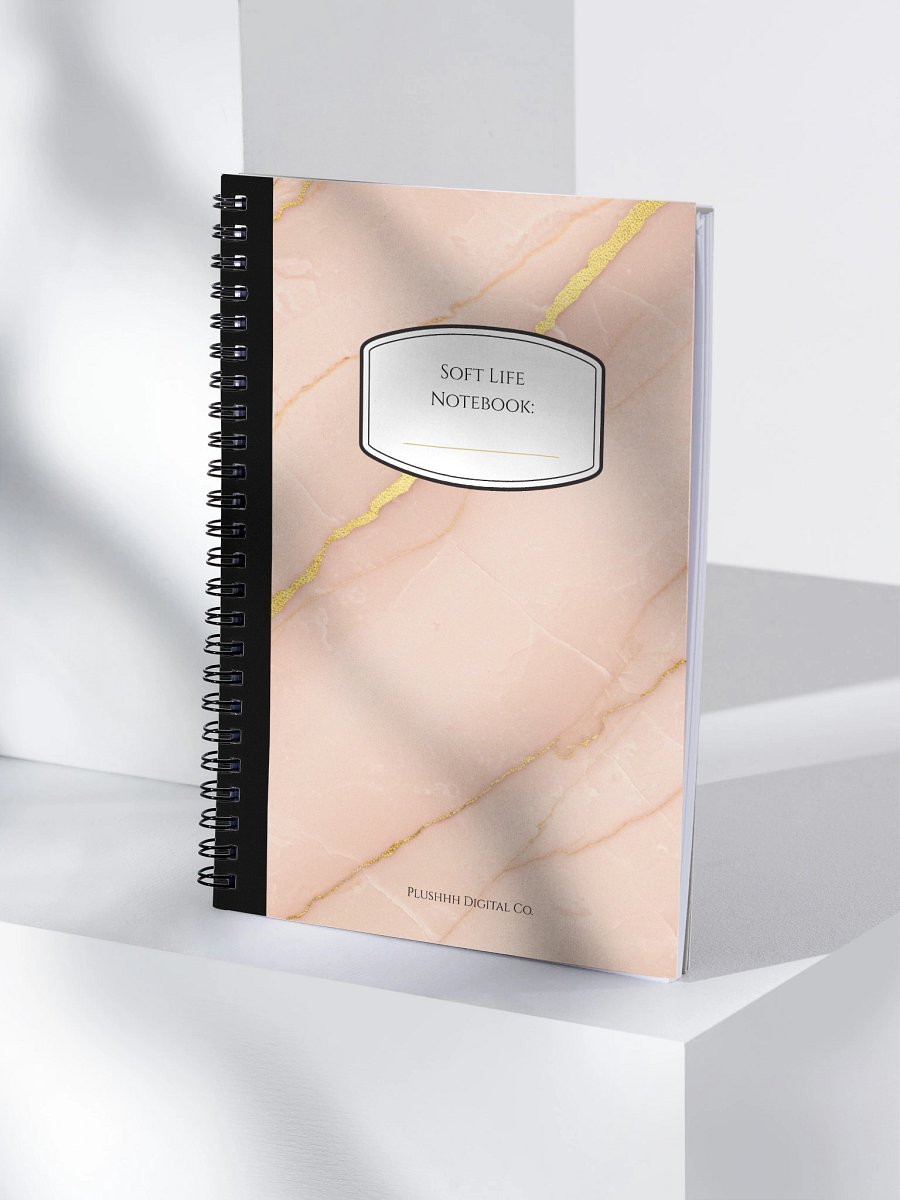 Soft Life Notebook – Blush Marble Back to School Journal | 140 Lined Pages product image (3)