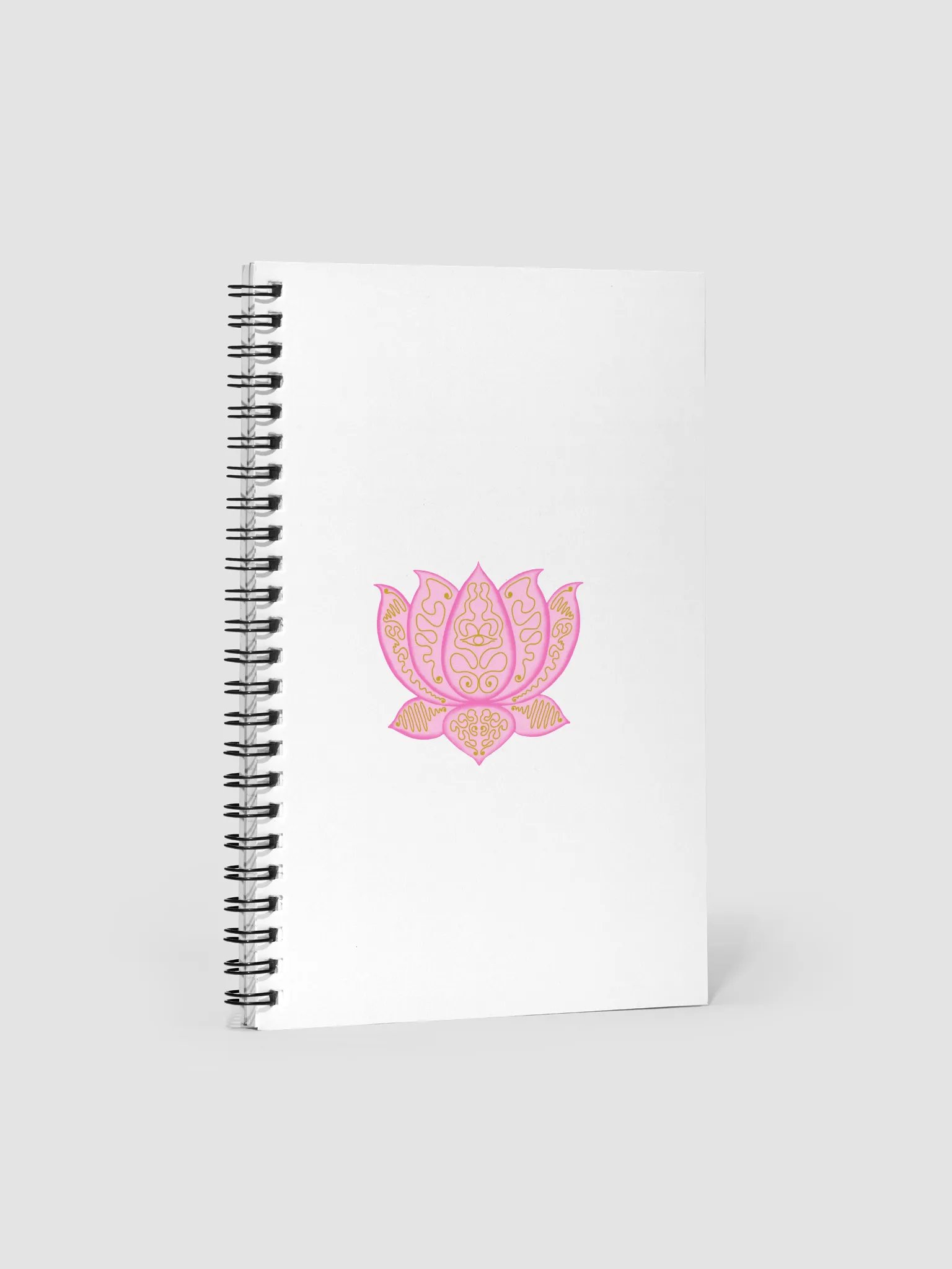 Golden Lotus Spiral Notebook product image (1)
