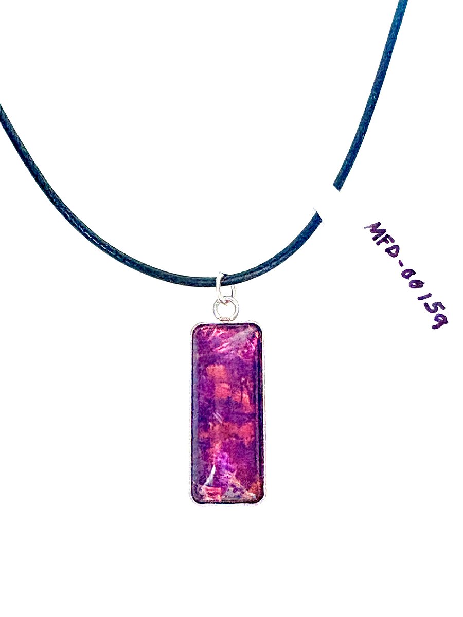 Electric Tide Pendant Necklace | Cranberry Bog Pink | Rectangle Cabochon | Monique Faella Designs™ | MFD-00159 product image (3)