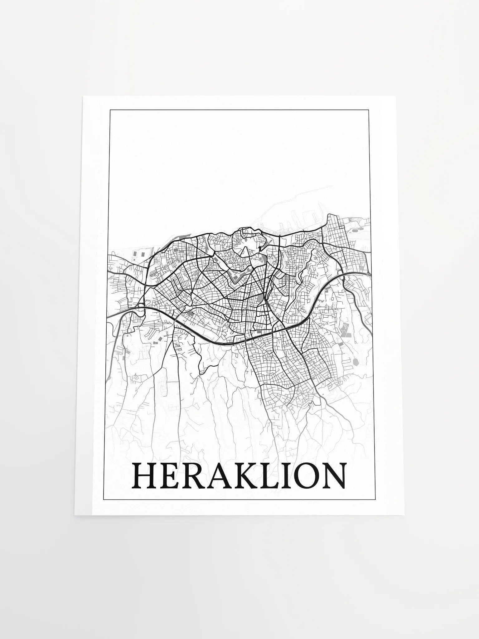 Heraklion, Crete, Greece, city map print product image (17)