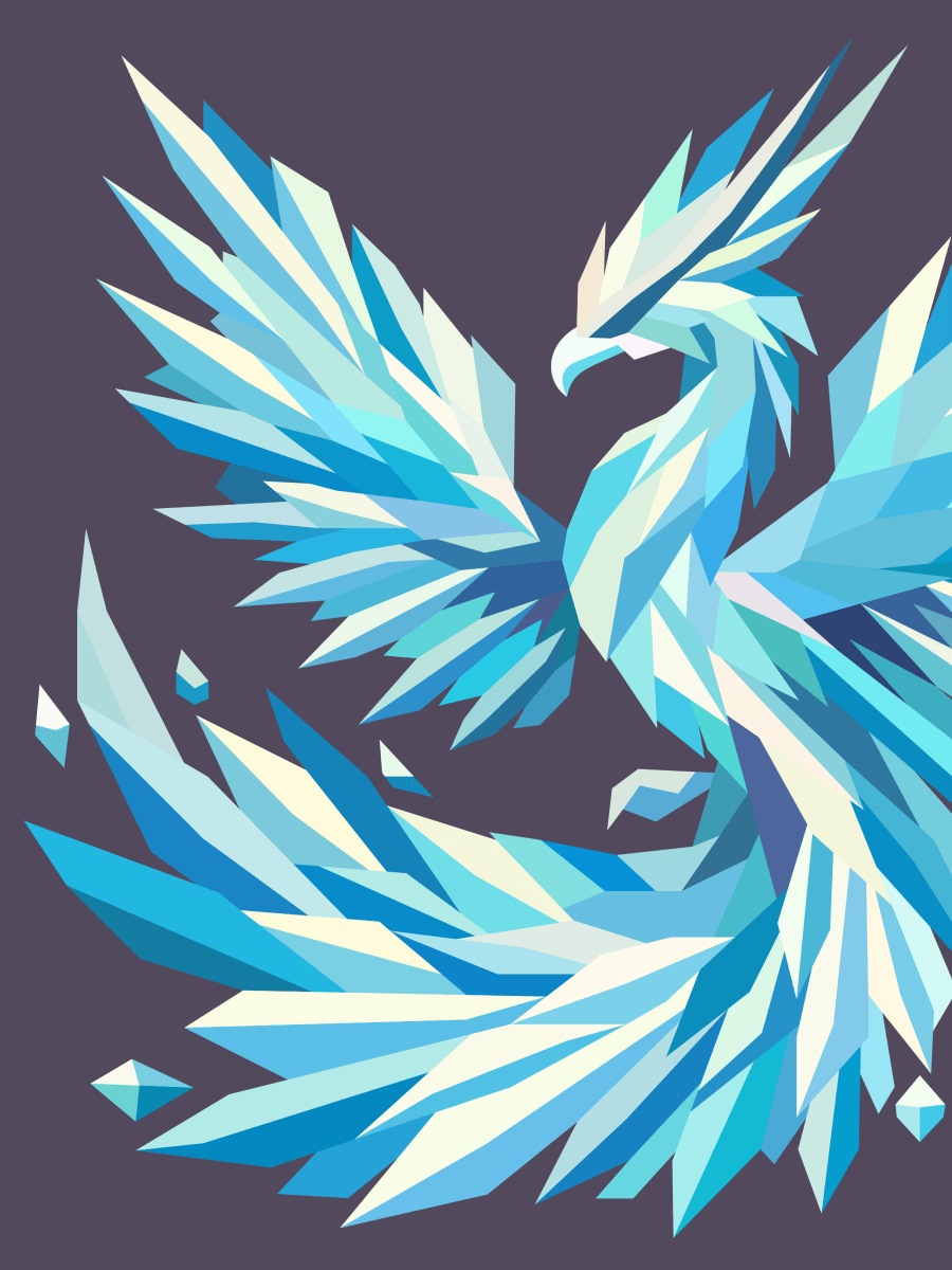 Free Geometric Phoenix PNG Art - Transparent Background, Low Poly Mythical Creature Illustration product image (1)