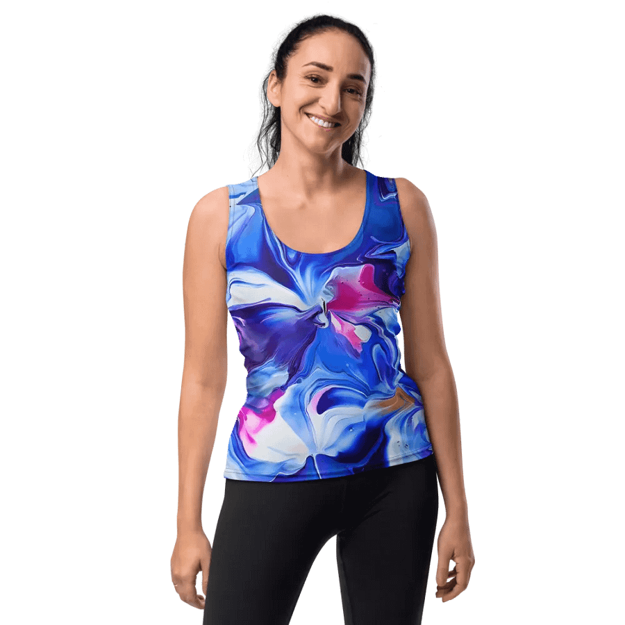 Ocean Blossoms Fluid Art Tank Top product image (10)