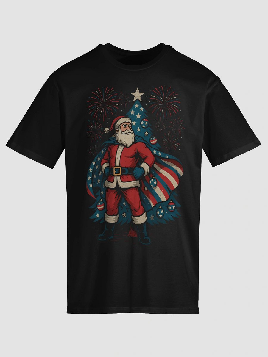 Patriotic Santa Claus American Flag Superhero Christmas Tree T-shirt product image (5)
