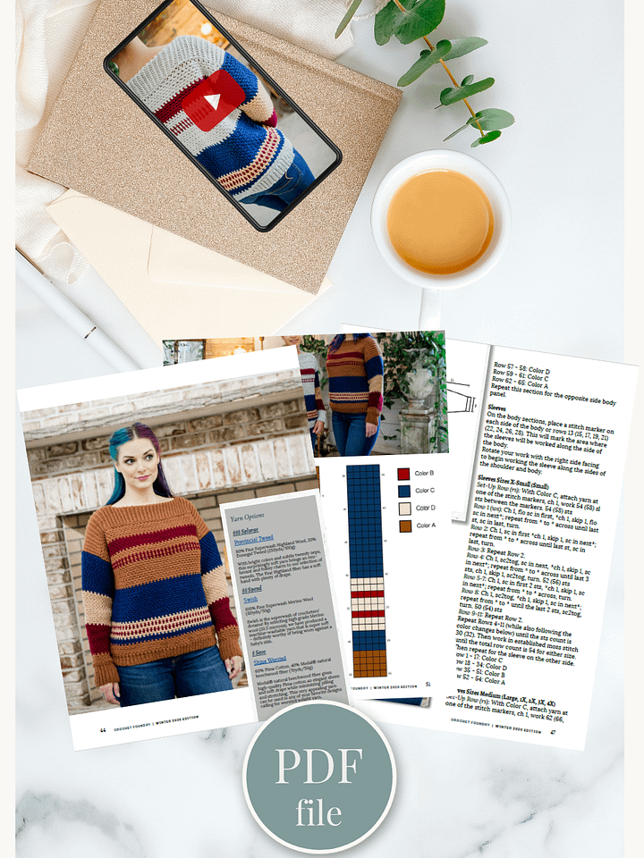 Gingersnap Sweater Crochet Pattern (9 sizes) product image (2)
