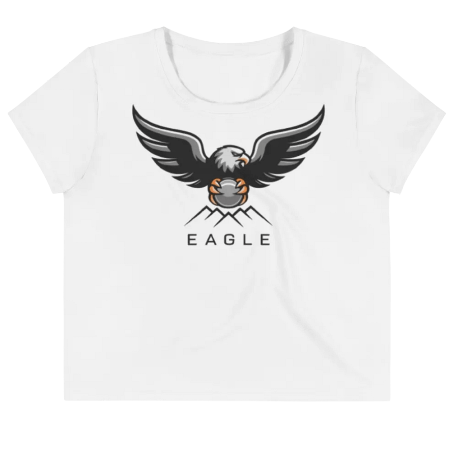 Eagle Women's Crop Tee - Bold Eagle Graphic on White product image (3)