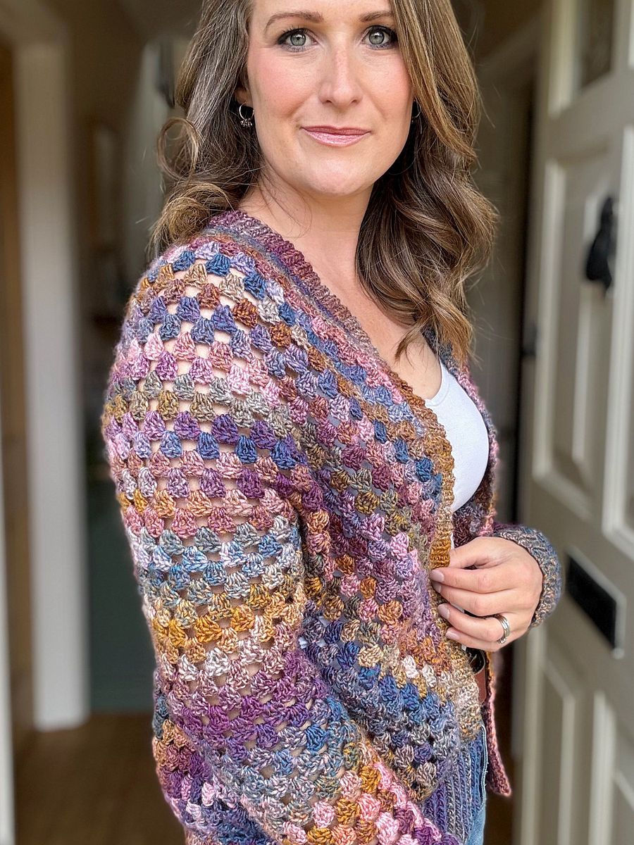 Top Down Crochet Granny Stitch Cardigan Pattern Adult Sizes product image (3)