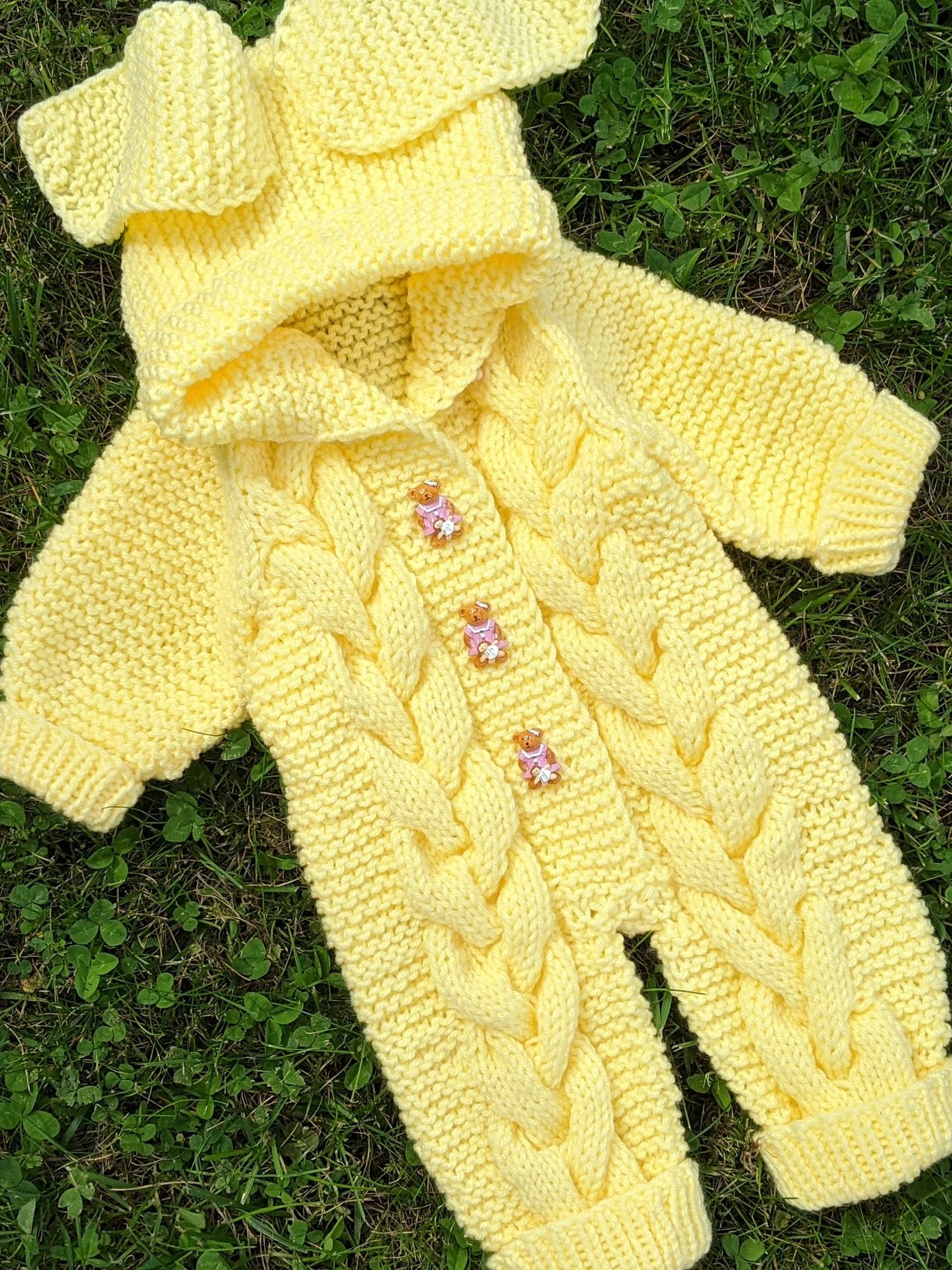 Cable Knit Baby Romper Knitting Pattern: Bunny Style Overall product image (2)