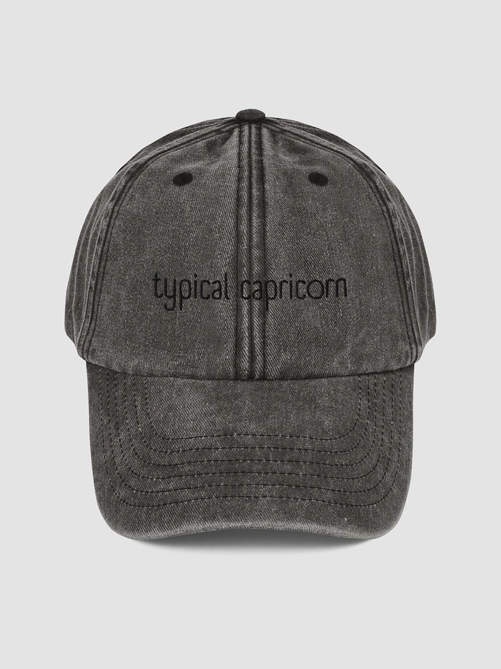 Typical Capricorn Black on Black Vintage Wash Dad Hat product image (2)