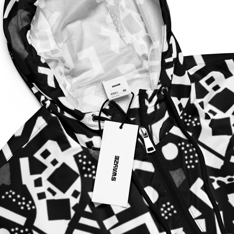 Monochrome 90s Vibes Crop Hoodie Windbreaker product image (7)