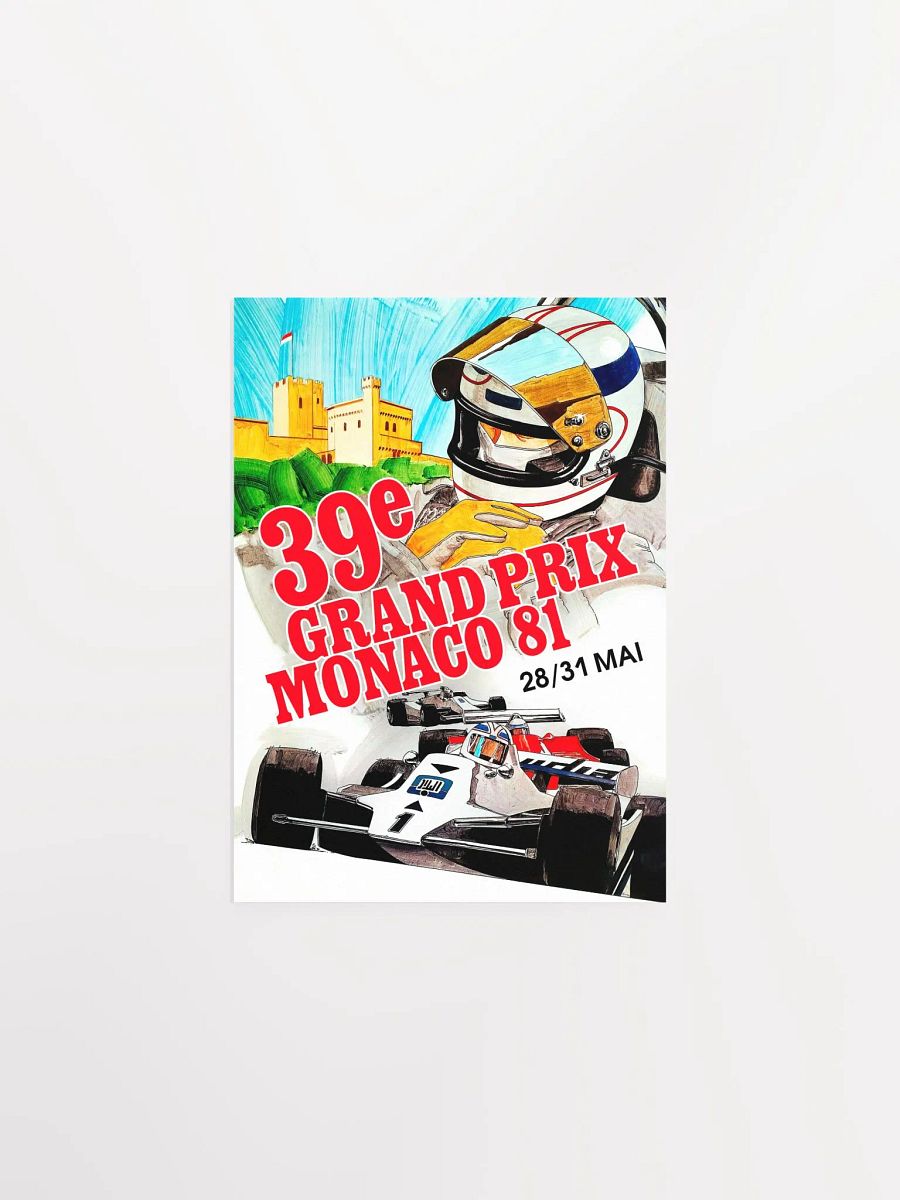 Monaco Vintage F1 Grand Prix, 1981 poster — Vintage Formula 1 poster, Monaco Grand Prix poster, retro travel poster product image (6)