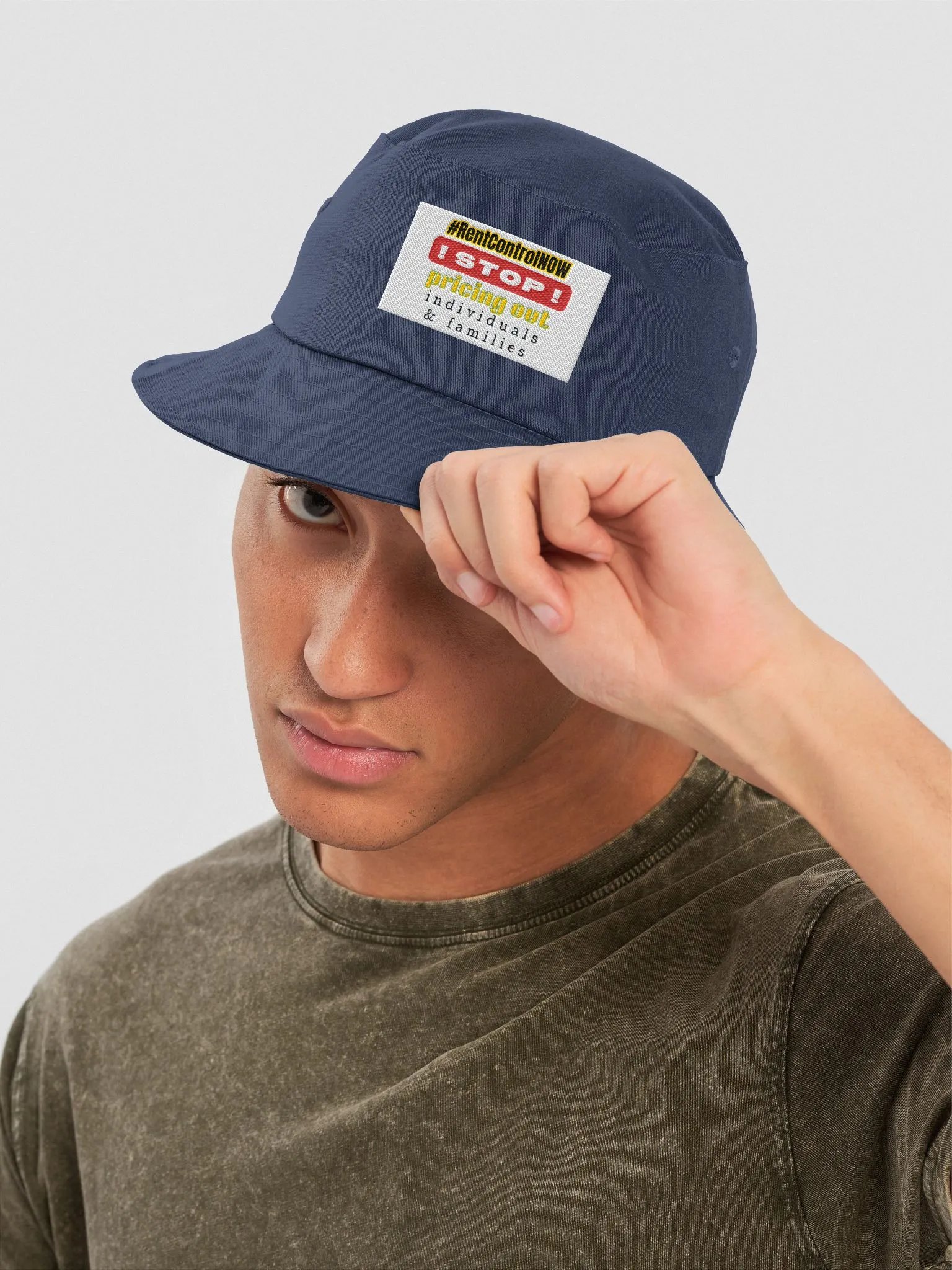 #RentControlNow - hat - bucket - solid color product image (2)