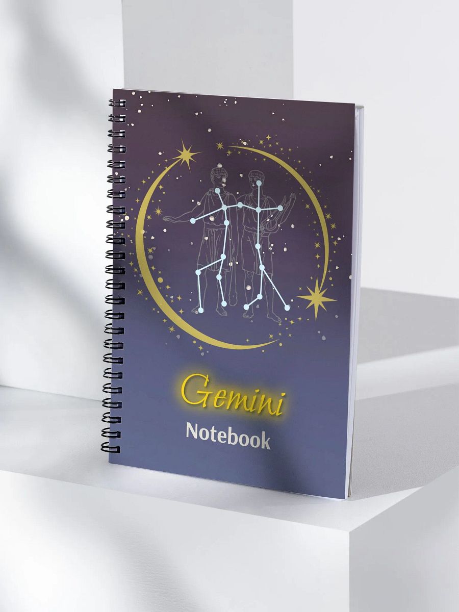 Personalized Gemini Zodiac Spiral Dotted Notebook Journal – Starry Constellation Gift for Astrology Lovers, Birthday, Valentine, Christmas, Horoscope, Celestial, Moon, Stars, Stationery, Sketching product image (4)