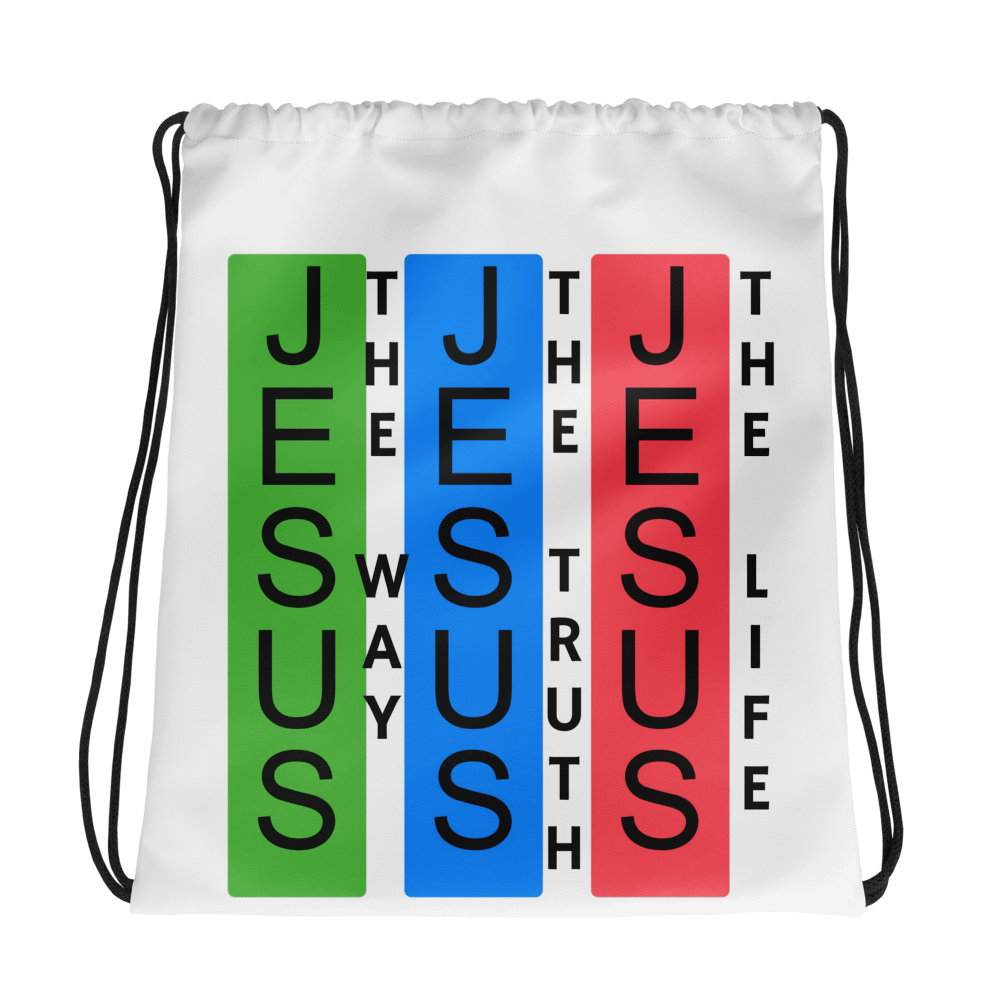 Tri-Color Jesus All-Over Drawstring Bag product image (1)