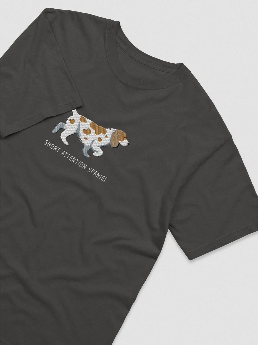 Short Attention Spaniel T-Shirt(Embroidered) of a Cocker Spaniel(White & Tan) product image (5)