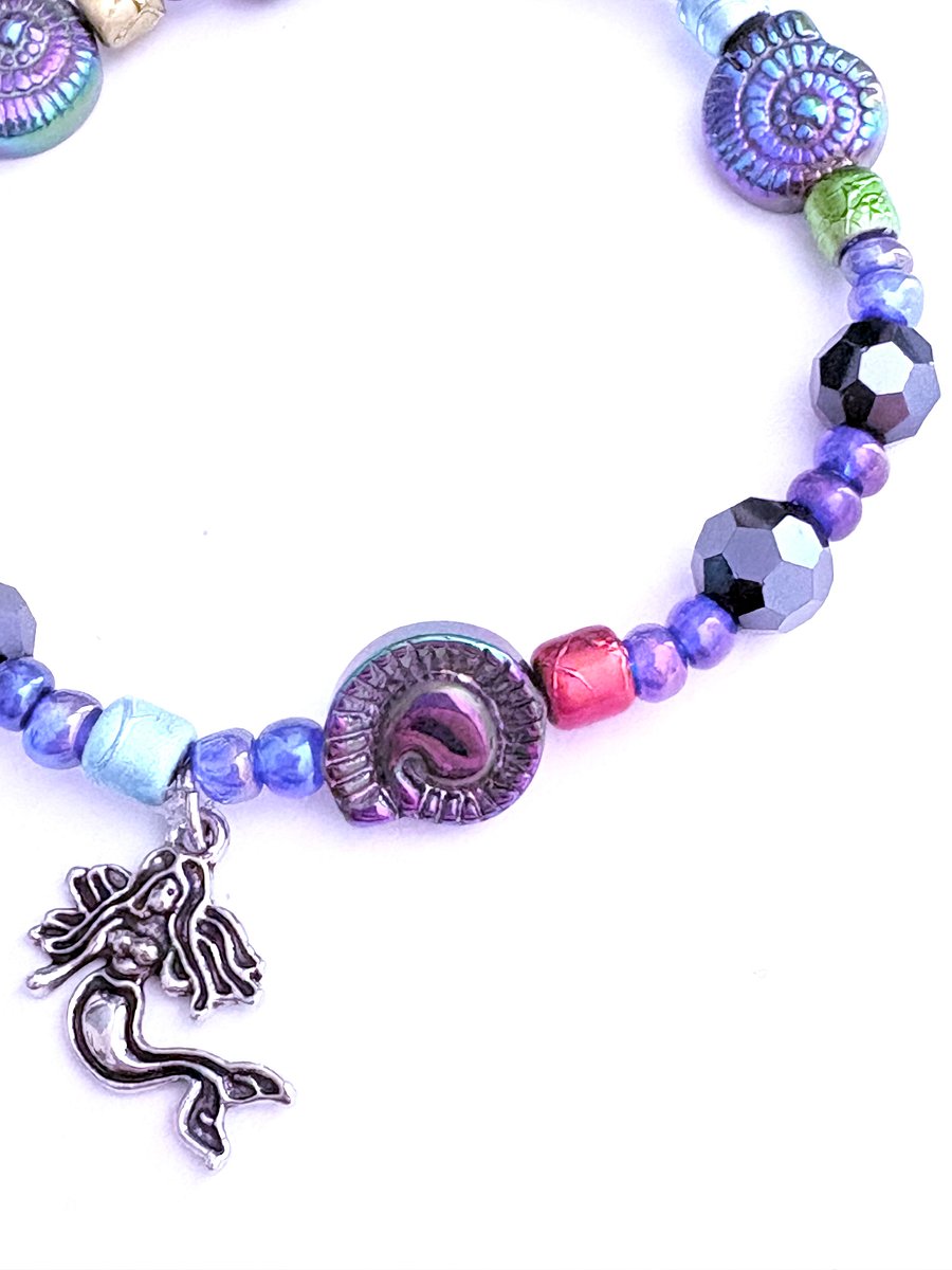 Handmade 7.5" Mermaid Charm Bracelet | Coastal Charm Jewelry by Monique Faella Designs™ | MFD-00183 product image (4)