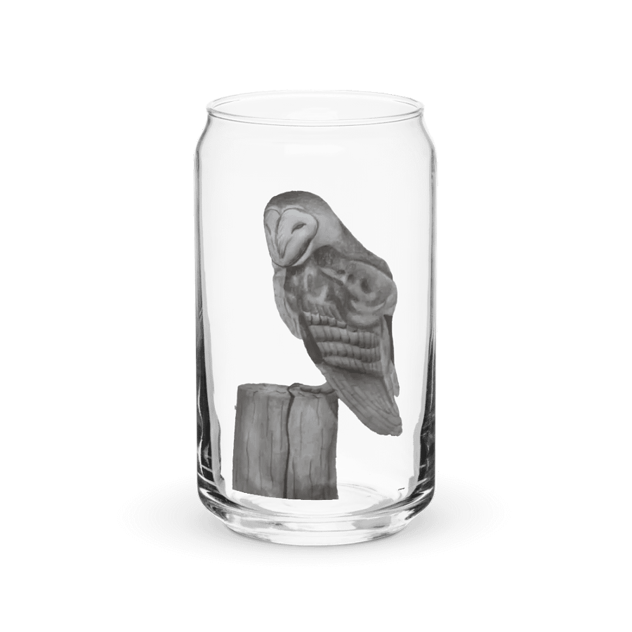 Barn Owl Drawing Glass Can Cup product image (2)