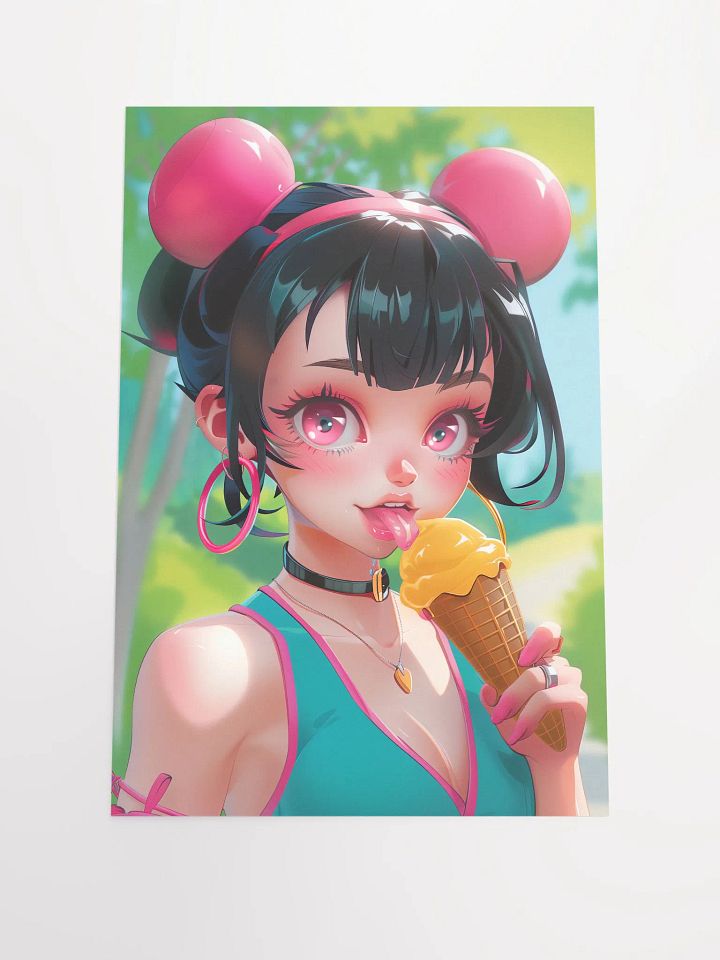 Ice Cream Dreams: Pop Art Poster of a Girl with Ice Cream Cone product image (1)
