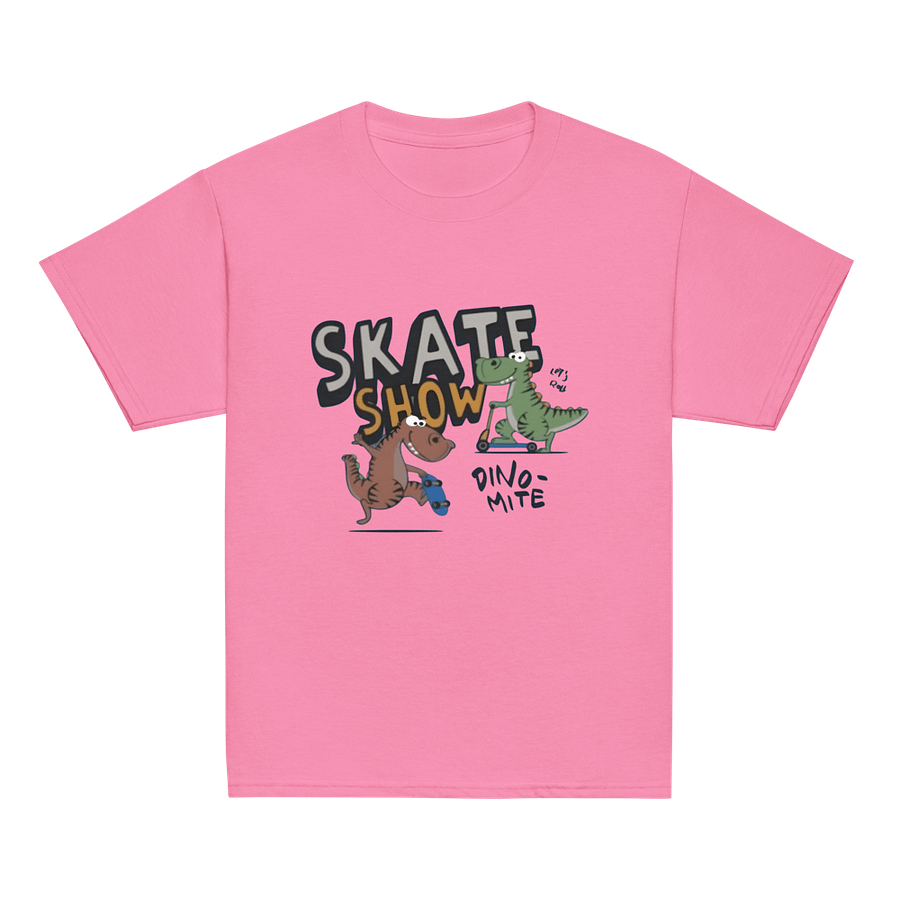Kids T-Shirt Dinosaur Riding Skater Printed product image (2)