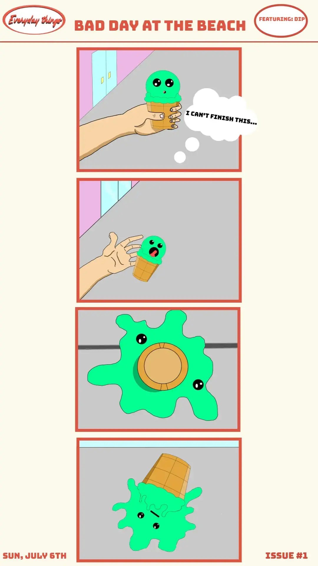 New comic strip every Sunday! Up to two days early on darktower3d-shop.fourthwall.com. #everydaythings #comicstrip #darktower3d #sunday  #icecream 