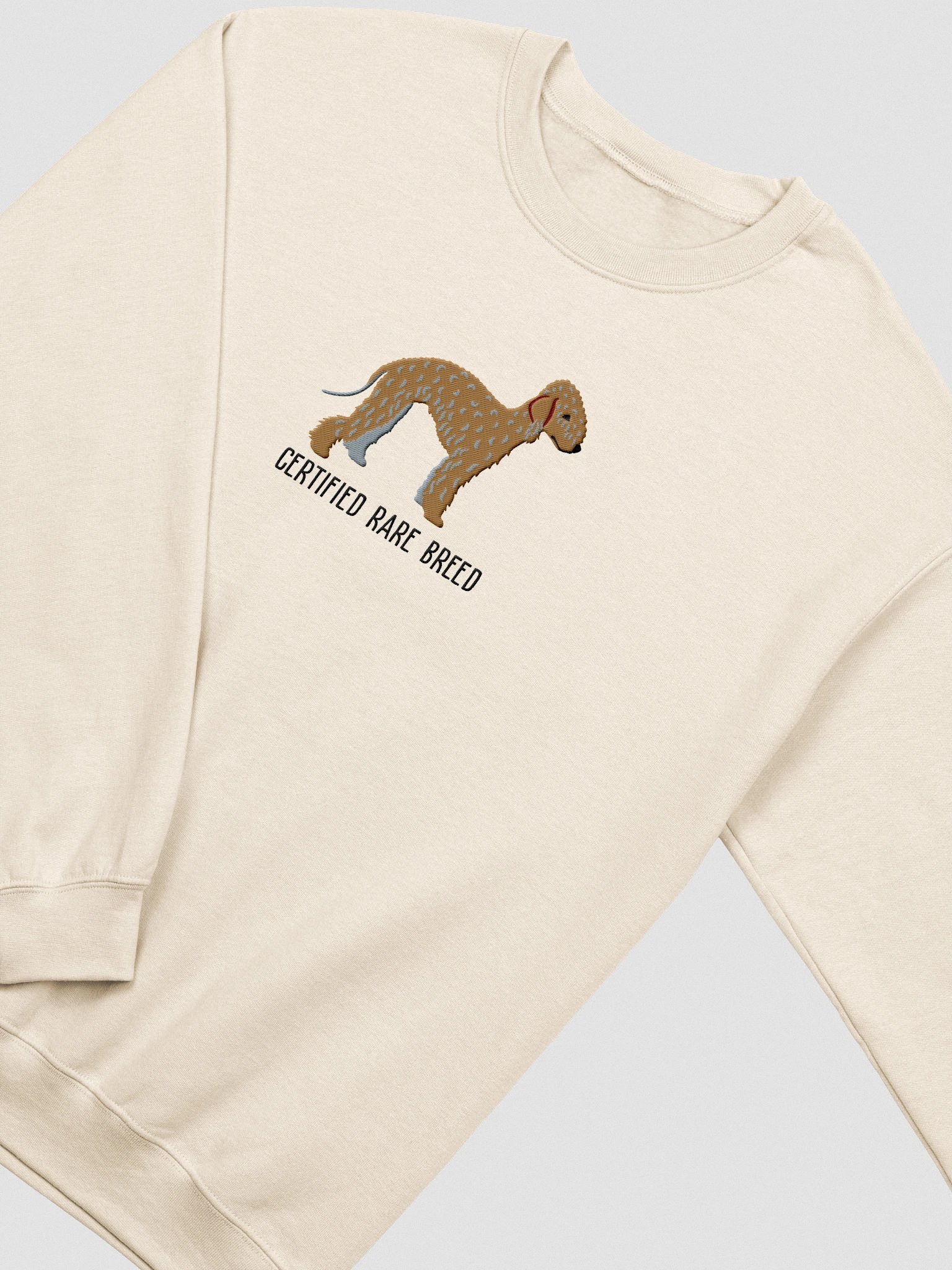 Certified Rare Breed Sweatshirt (Embroidered) of a Bedlington Terrier(Tan) product image (6)