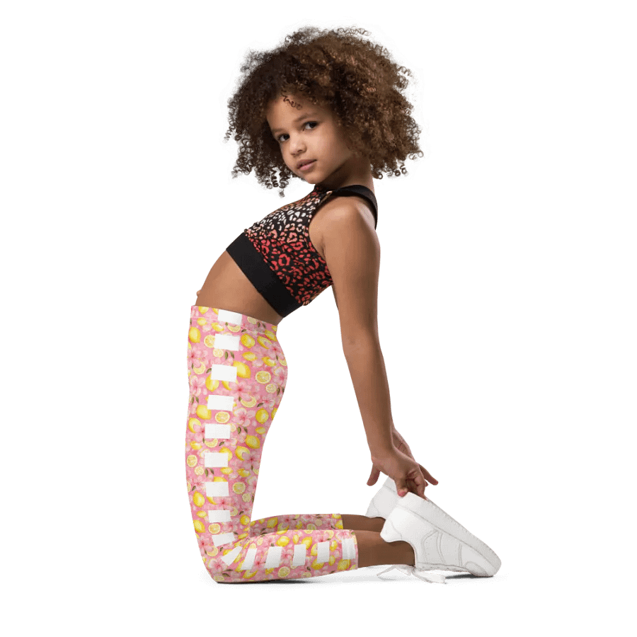 Spring 'Sweet lemons' Striped Sporty Leggings for Girls product image (5)