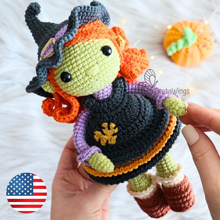 Witch Alana Amigurumi Pattern - Crochet Your Own Spooky Cute Witch! (Digital Download) product image (1)
