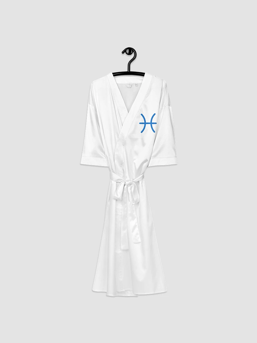 Pisces Blue on White Satin Robe product image (3)