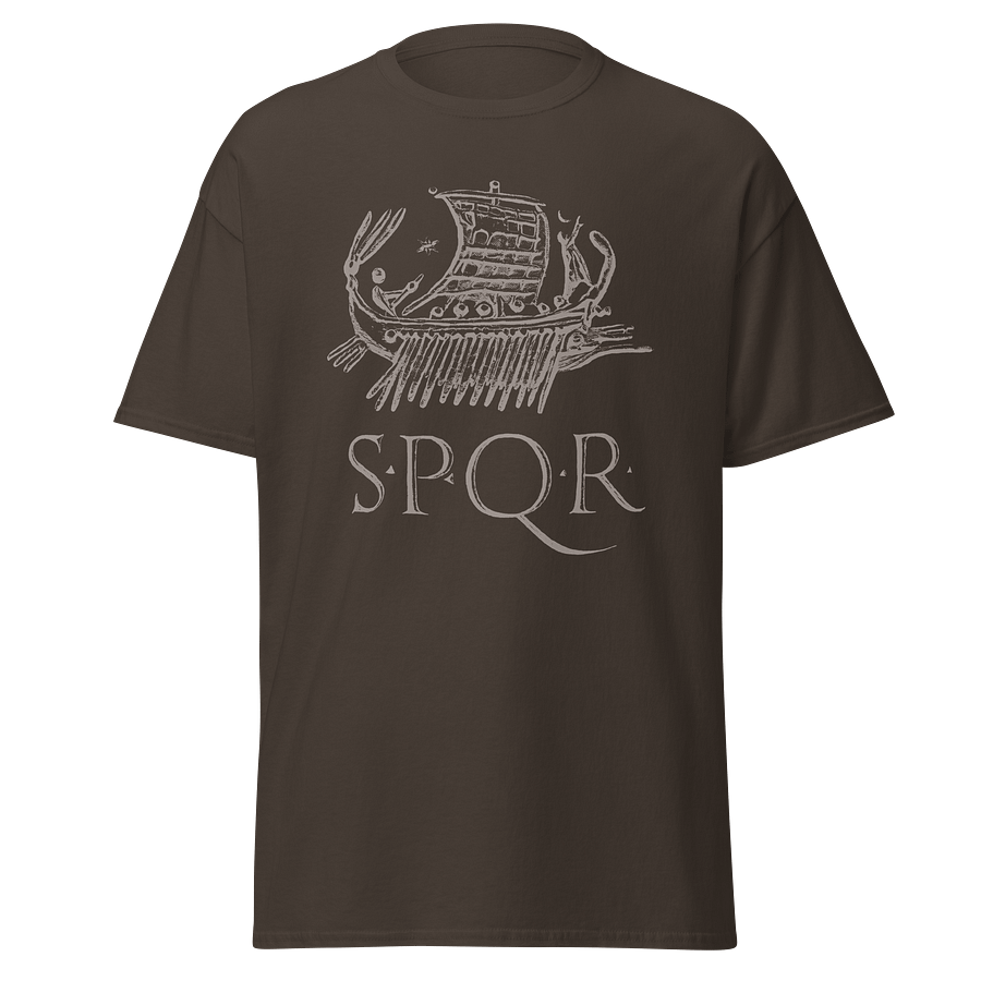 SPQR Galley Roman Art from 43 BC, Dark Chocolate T-Shirt product image (1)