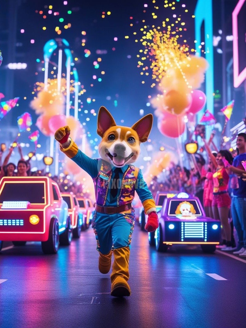 Pixel Party Parade – Track 9: Party Parade Protocol (Dog Mascot Edition) | 1120x1120 px | 4 Variations | PNG + PDF product image (3)