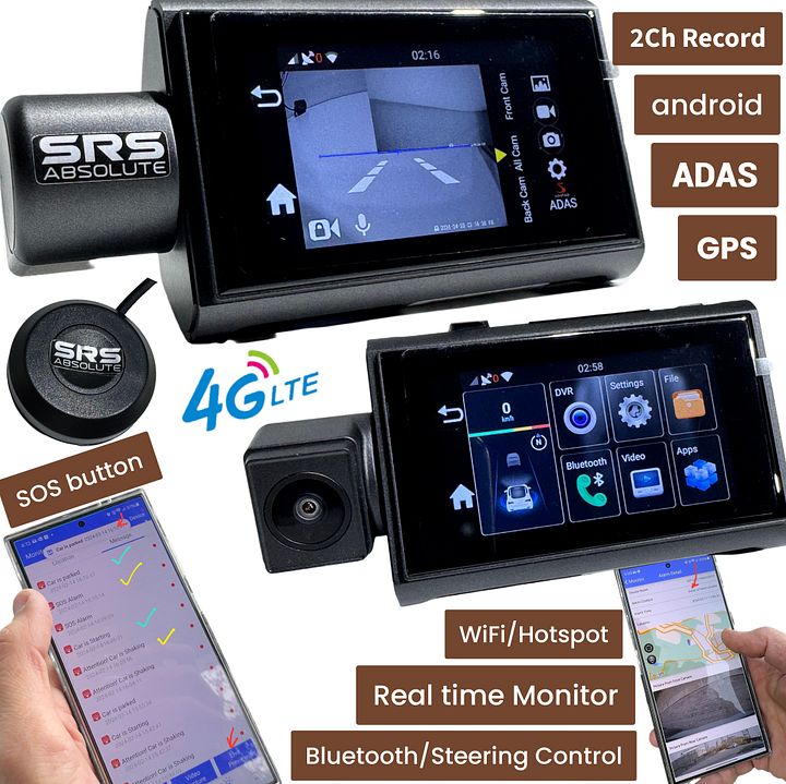 SRS ABSOLUTE 2K 4G DashCam| 24×7 Remote Audio-Video Monitor | Download/Playback/Livestream| GPS Tracking | Geo-Fence | Hyper Lapse | G-Sensor| Motion Sensor| 1TB MicroSD support (1 Channel S2 2K 4G) product image (2)