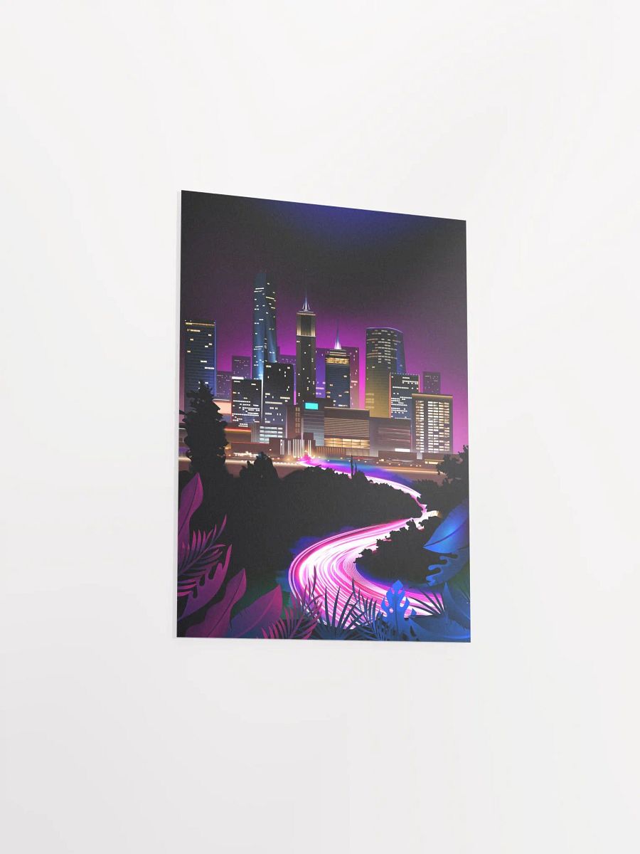 Neon city: fast lights #1 (synthwave/vaporwave/retrowave/cyberpunk) — aesthetic poster product image (9)