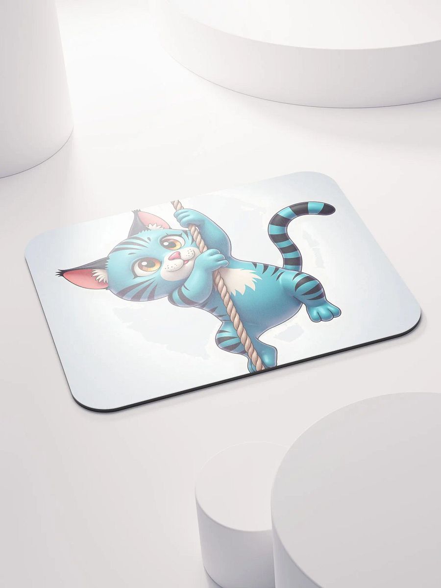 "Brave Climb" – Adorable Cat Climbing Rope Mouse Pad POD Design product image (4)