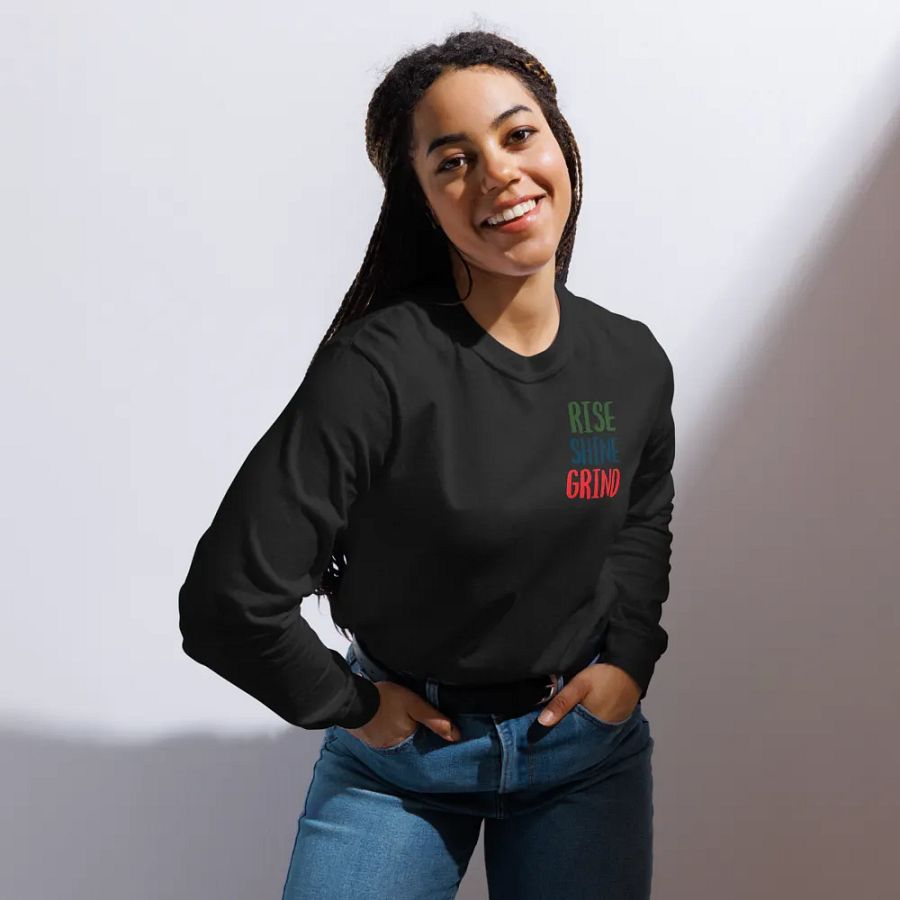 Rise Shine Grind Vintage Long Sleeve Shirt product image (6)
