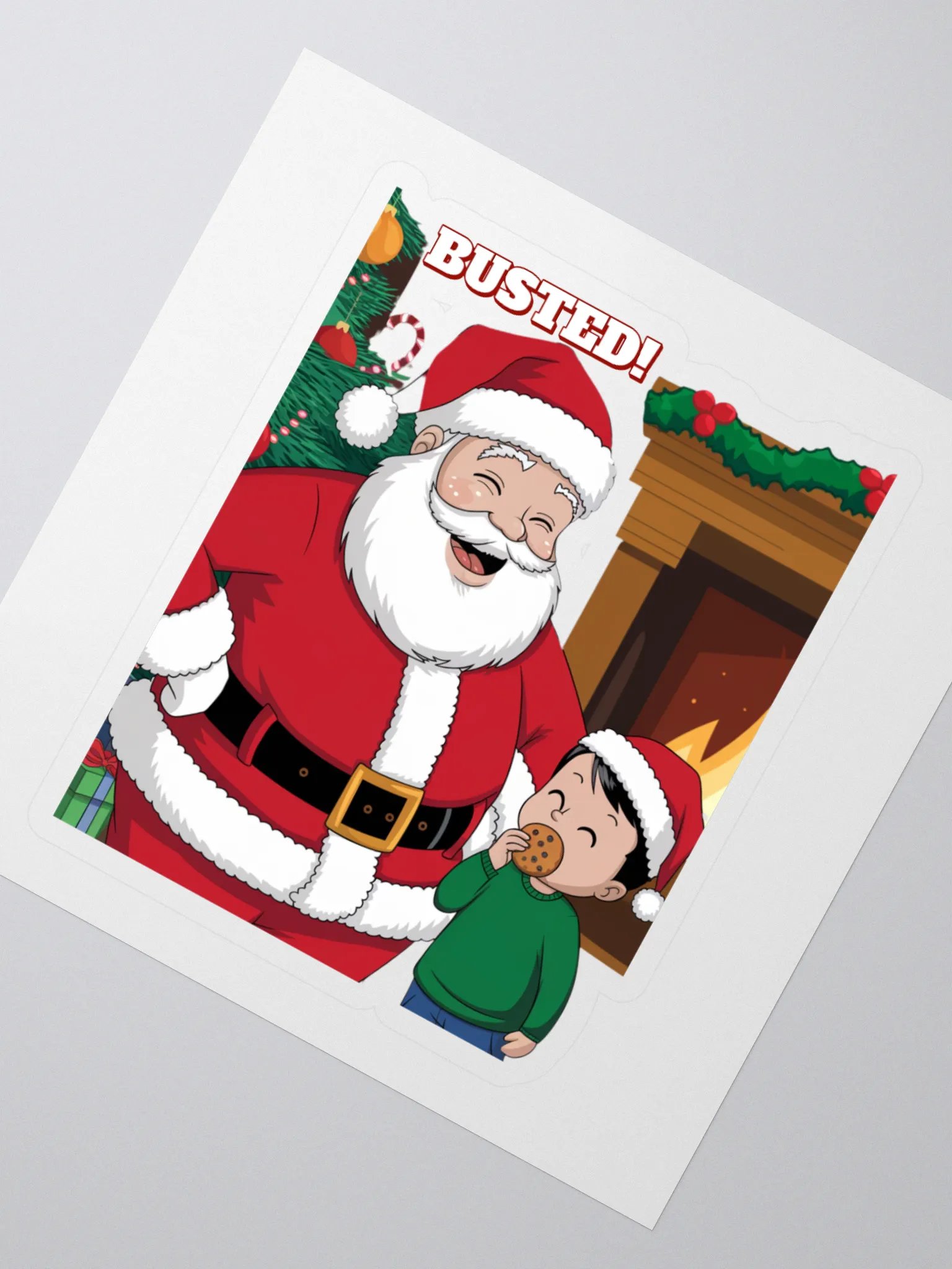 Busted! Santa Catching A Young Boy Eating His Christmas Cookies product image (2)
