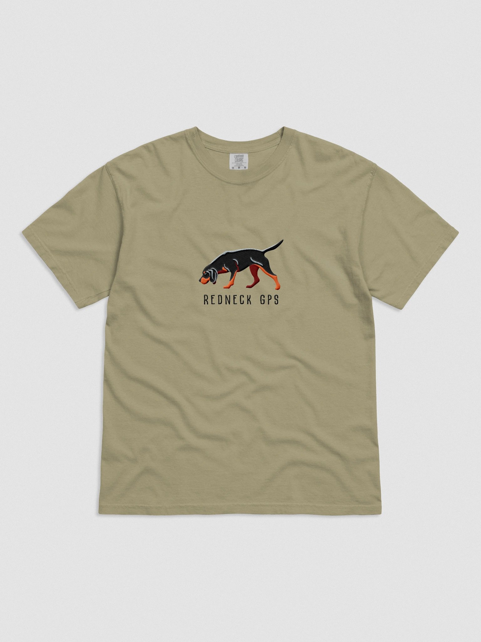 Redneck GPS T-Shirt(Embroidered) of a Black & Tan Coonhound product image (4)