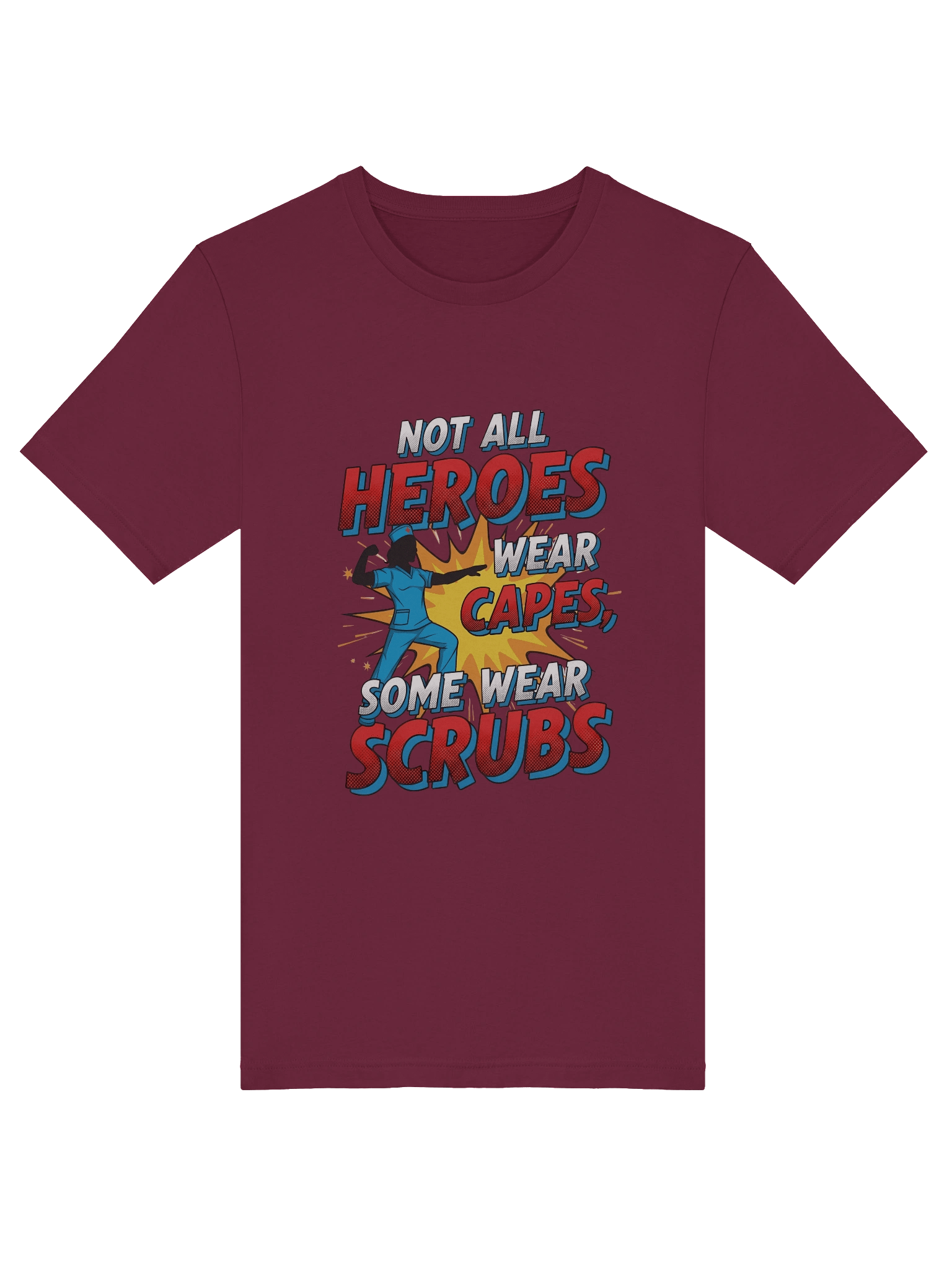 Nurse Life Graphic Tee – “Not All Heroes Wear Capes Some Wear Scrubs” Gift for Nurses product image (5)